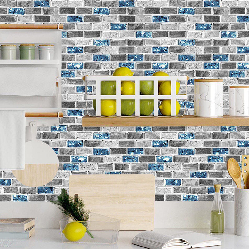 Peel and Stick Wall Tile Rectangle PVC Subway Waterproof Peel & Stick Tile 10-Pack Clearhalo 'Flooring 'Home Improvement' 'home_improvement' 'home_improvement_peel_stick_blacksplash' 'Peel & Stick Backsplash Tile' 'peel_stick_blacksplash' 'Walls & Ceilings' Walls and Ceiling' 6842461