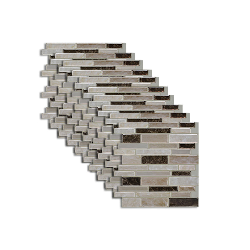 Peel and Stick Wall Tile Rectangle PVC Subway Waterproof Peel & Stick Tile 10-Pack Heather Gray Clearhalo 'Flooring 'Home Improvement' 'home_improvement' 'home_improvement_peel_stick_blacksplash' 'Peel & Stick Backsplash Tile' 'peel_stick_blacksplash' 'Walls & Ceilings' Walls and Ceiling' 6842469