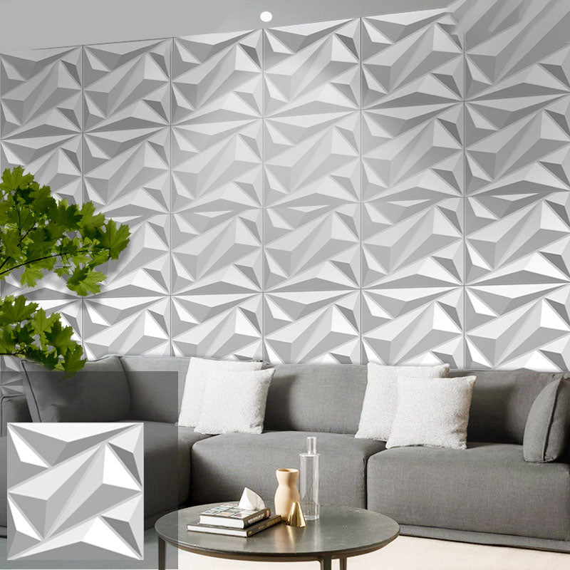 Modern Style Wall Plank 3D Print Bathroom Living Room Wall Panels Set of 40 in White 200-Piece Set Clearhalo 'Flooring 'Home Improvement' 'home_improvement' 'home_improvement_wall_paneling' 'Wall Paneling' 'wall_paneling' 'Walls & Ceilings' Walls and Ceiling' 6842515