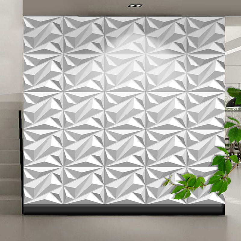 Modern Style Wall Plank 3D Print Bathroom Living Room Wall Panels Set of 40 in White Clearhalo 'Flooring 'Home Improvement' 'home_improvement' 'home_improvement_wall_paneling' 'Wall Paneling' 'wall_paneling' 'Walls & Ceilings' Walls and Ceiling' 6842517