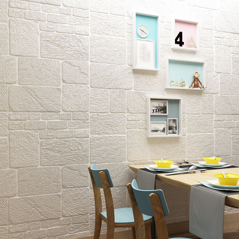 Modern Style Wall Plank 3D Print Bathroom Living Room Wall Panels Set of 40 White 200-Piece Set Antique Clearhalo 'Flooring 'Home Improvement' 'home_improvement' 'home_improvement_wall_paneling' 'Wall Paneling' 'wall_paneling' 'Walls & Ceilings' Walls and Ceiling' 6842529