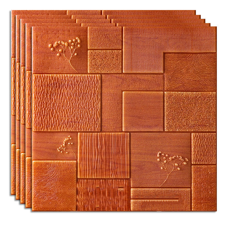 Modern Style Wall Plank 3D Print Bathroom Living Room Wall Panels Set of 40 Red 3D Embossed Clearhalo 'Flooring 'Home Improvement' 'home_improvement' 'home_improvement_wall_paneling' 'Wall Paneling' 'wall_paneling' 'Walls & Ceilings' Walls and Ceiling' 6842530