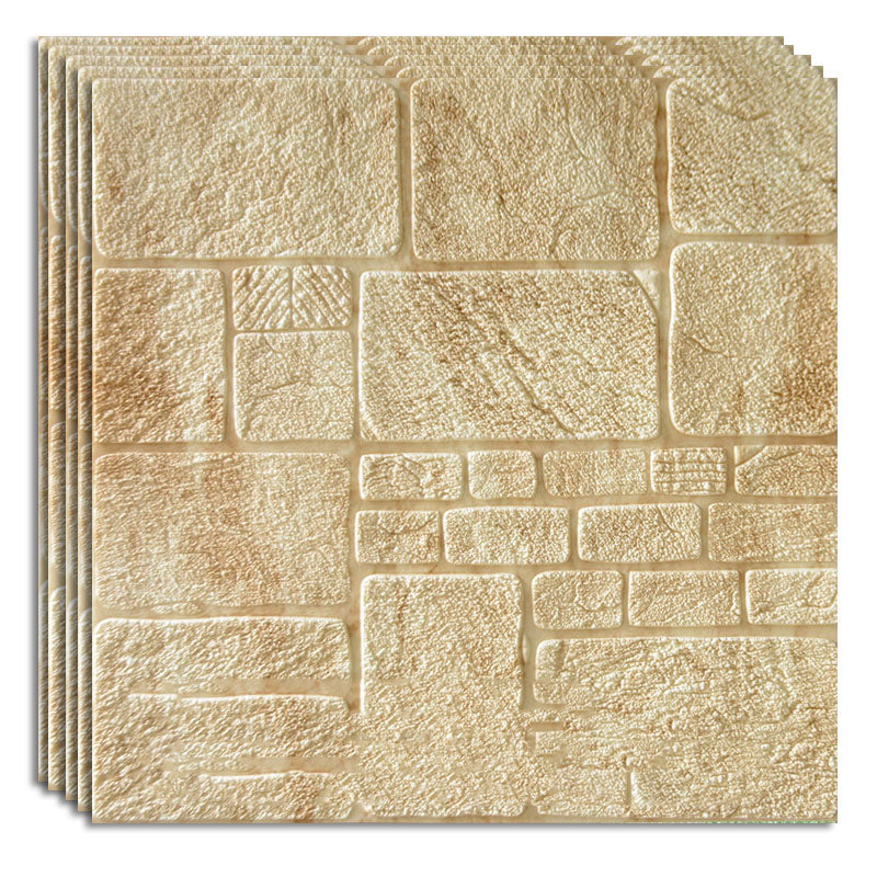 Modern Style Wall Plank 3D Print Bathroom Living Room Wall Panels Set of 40 Yellow White Antique Clearhalo 'Flooring 'Home Improvement' 'home_improvement' 'home_improvement_wall_paneling' 'Wall Paneling' 'wall_paneling' 'Walls & Ceilings' Walls and Ceiling' 6842532