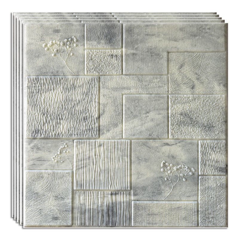 Modern Style Wall Plank 3D Print Bathroom Living Room Wall Panels Set of 40 Yellow-Gray 3D Embossed Clearhalo 'Flooring 'Home Improvement' 'home_improvement' 'home_improvement_wall_paneling' 'Wall Paneling' 'wall_paneling' 'Walls & Ceilings' Walls and Ceiling' 6842539
