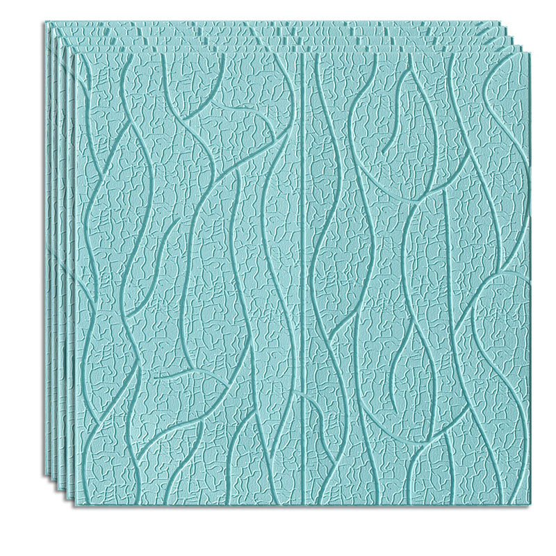 Modern Wall Plank 3D Brick Bathroom Living Room Wall Panels Set of 40 Blue Wire Brushed Clearhalo 'Flooring 'Home Improvement' 'home_improvement' 'home_improvement_wall_paneling' 'Wall Paneling' 'wall_paneling' 'Walls & Ceilings' Walls and Ceiling' 6842563