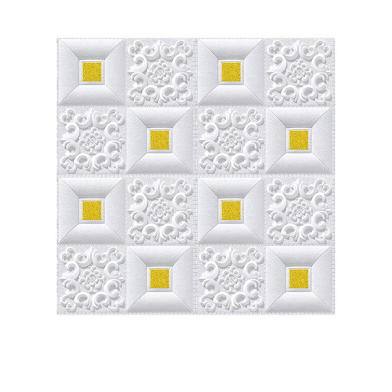 Modern Tin Backsplash Paneling Smooth Wall Ceiling XPE Cotton Set of 1 White-Gold 0.16" Clearhalo 'Flooring 'Home Improvement' 'home_improvement' 'home_improvement_wall_paneling' 'Wall Paneling' 'wall_paneling' 'Walls & Ceilings' Walls and Ceiling' 6842585