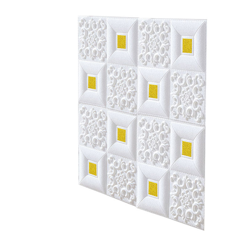 Modern Tin Backsplash Paneling Smooth Wall Ceiling XPE Cotton Set of 1 White-Gold 0.18"H Clearhalo 'Flooring 'Home Improvement' 'home_improvement' 'home_improvement_wall_paneling' 'Wall Paneling' 'wall_paneling' 'Walls & Ceilings' Walls and Ceiling' 6842586