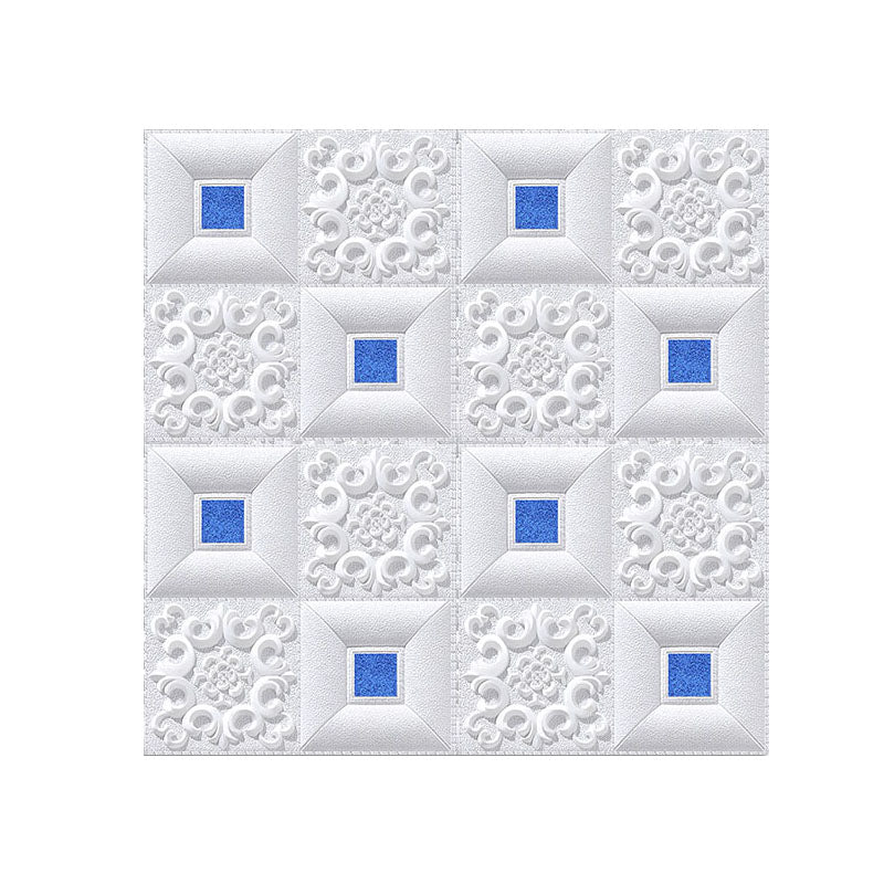 Modern Tin Backsplash Paneling Smooth Wall Ceiling XPE Cotton Set of 1 White-Blue 0.16" Clearhalo 'Flooring 'Home Improvement' 'home_improvement' 'home_improvement_wall_paneling' 'Wall Paneling' 'wall_paneling' 'Walls & Ceilings' Walls and Ceiling' 6842596