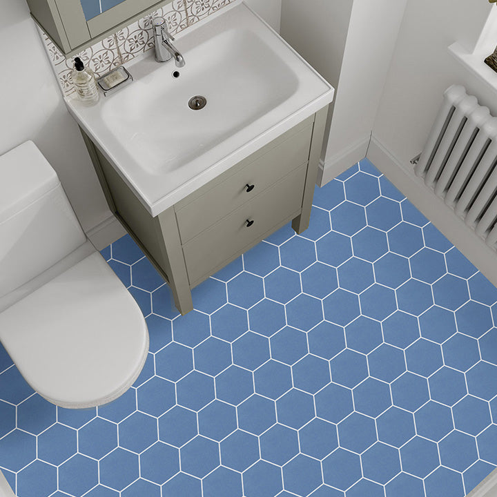 Modern PVC Flooring Peel and Stick Porcelain Tile Look Vinyl Plank Flooring Blue Clearhalo 'Flooring 'Home Improvement' 'home_improvement' 'home_improvement_vinyl_flooring' 'Vinyl Flooring' 'vinyl_flooring' Walls and Ceiling' 6842666