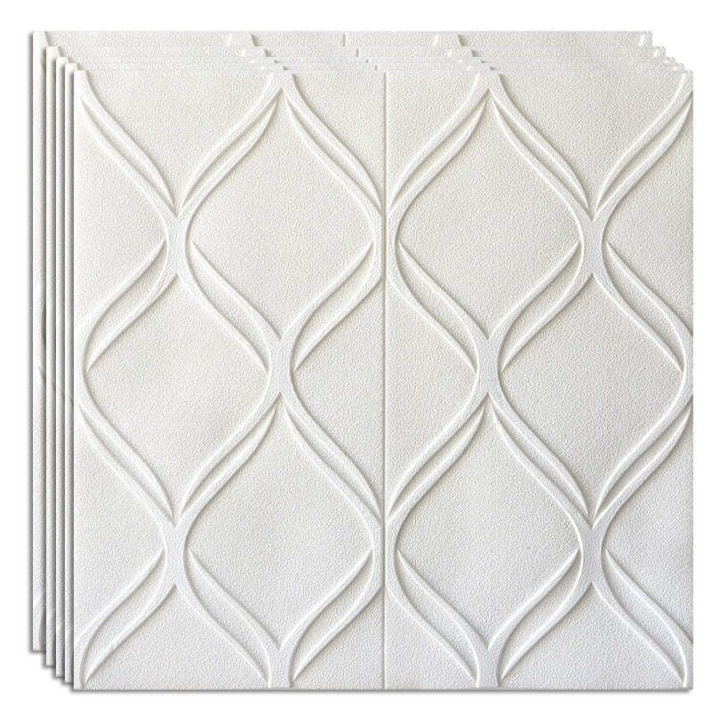 Modern Wall Paneling 3D Print Wall Interior Wall Panels Set of 40 White Clearhalo 'Flooring 'Home Improvement' 'home_improvement' 'home_improvement_wall_paneling' 'Wall Paneling' 'wall_paneling' 'Walls & Ceilings' Walls and Ceiling' 6842960