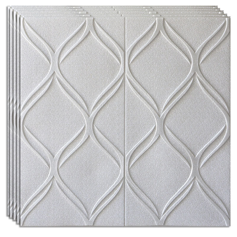 Modern Wall Paneling 3D Print Wall Interior Wall Panels Set of 40 Silver Clearhalo 'Flooring 'Home Improvement' 'home_improvement' 'home_improvement_wall_paneling' 'Wall Paneling' 'wall_paneling' 'Walls & Ceilings' Walls and Ceiling' 6842963