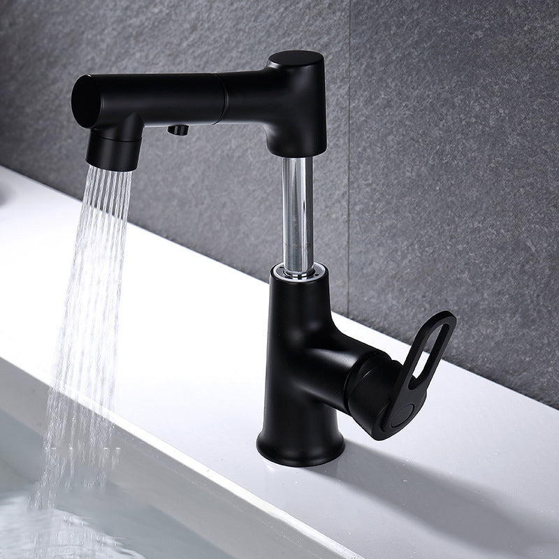 Vessel Sink Faucet Contemporary Single Handle Faucet with Swivel Spout Black Lever Handles Clearhalo 'Bathroom Remodel & Bathroom Fixtures' 'Bathroom Sink Faucets' 'Bathroom Sinks & Faucet Components' 'bathroom_sink_faucets' 'Home Improvement' 'home_improvement' 'home_improvement_bathroom_sink_faucets' 6848810