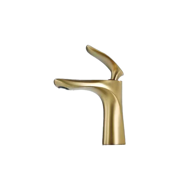 Lever Handle Vanity Sink Faucet Single Hole Basin Faucet with Water Hose Clearhalo 'Bathroom Remodel & Bathroom Fixtures' 'Bathroom Sink Faucets' 'Bathroom Sinks & Faucet Components' 'bathroom_sink_faucets' 'Home Improvement' 'home_improvement' 'home_improvement_bathroom_sink_faucets' 6848826