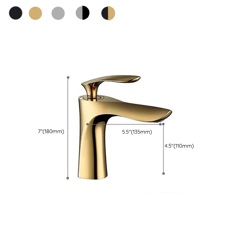 Lever Handle Vanity Sink Faucet Single Hole Basin Faucet with Water Hose Clearhalo 'Bathroom Remodel & Bathroom Fixtures' 'Bathroom Sink Faucets' 'Bathroom Sinks & Faucet Components' 'bathroom_sink_faucets' 'Home Improvement' 'home_improvement' 'home_improvement_bathroom_sink_faucets' 6848831