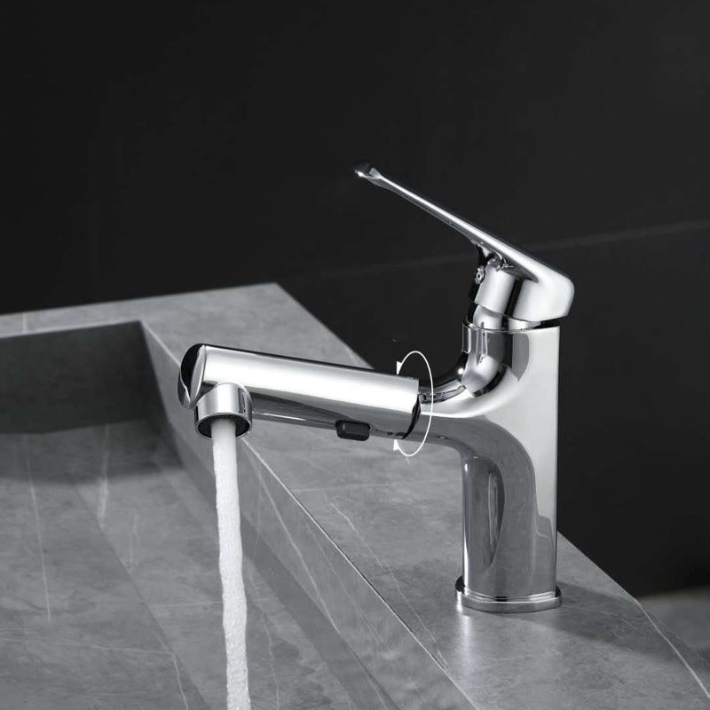 Single Handle Faucet Contemporary Vessel Sink Faucet with Lever Handle Silver Clearhalo 'Bathroom Remodel & Bathroom Fixtures' 'Bathroom Sink Faucets' 'Bathroom Sinks & Faucet Components' 'bathroom_sink_faucets' 'Home Improvement' 'home_improvement' 'home_improvement_bathroom_sink_faucets' 6848834