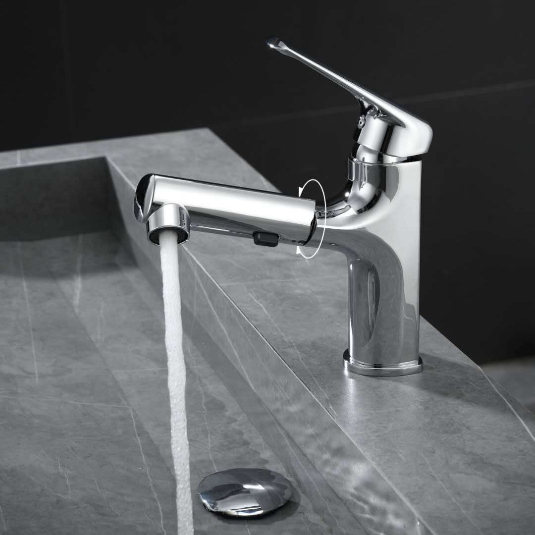Single Handle Faucet Contemporary Vessel Sink Faucet with Lever Handle Clearhalo 'Bathroom Remodel & Bathroom Fixtures' 'Bathroom Sink Faucets' 'Bathroom Sinks & Faucet Components' 'bathroom_sink_faucets' 'Home Improvement' 'home_improvement' 'home_improvement_bathroom_sink_faucets' 6848836