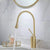 Glam Style Faucet Single Lever Handle Vessel Sink Faucet for Bathroom Gold Low Style Gooseneck Clearhalo 'Bathroom Remodel & Bathroom Fixtures' 'Bathroom Sink Faucets' 'Bathroom Sinks & Faucet Components' 'bathroom_sink_faucets' 'Home Improvement' 'home_improvement' 'home_improvement_bathroom_sink_faucets' 6848846