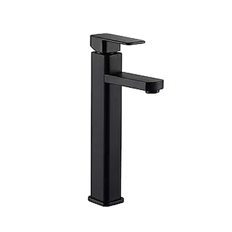 Glam Style Faucet Single Lever Handle Vessel Sink Faucet for Bathroom Black High Style Square Clearhalo 'Bathroom Remodel & Bathroom Fixtures' 'Bathroom Sink Faucets' 'Bathroom Sinks & Faucet Components' 'bathroom_sink_faucets' 'Home Improvement' 'home_improvement' 'home_improvement_bathroom_sink_faucets' 6848868