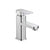 Glam Style Faucet Single Lever Handle Vessel Sink Faucet for Bathroom Silver Low Style Square Clearhalo 'Bathroom Remodel & Bathroom Fixtures' 'Bathroom Sink Faucets' 'Bathroom Sinks & Faucet Components' 'bathroom_sink_faucets' 'Home Improvement' 'home_improvement' 'home_improvement_bathroom_sink_faucets' 6848869