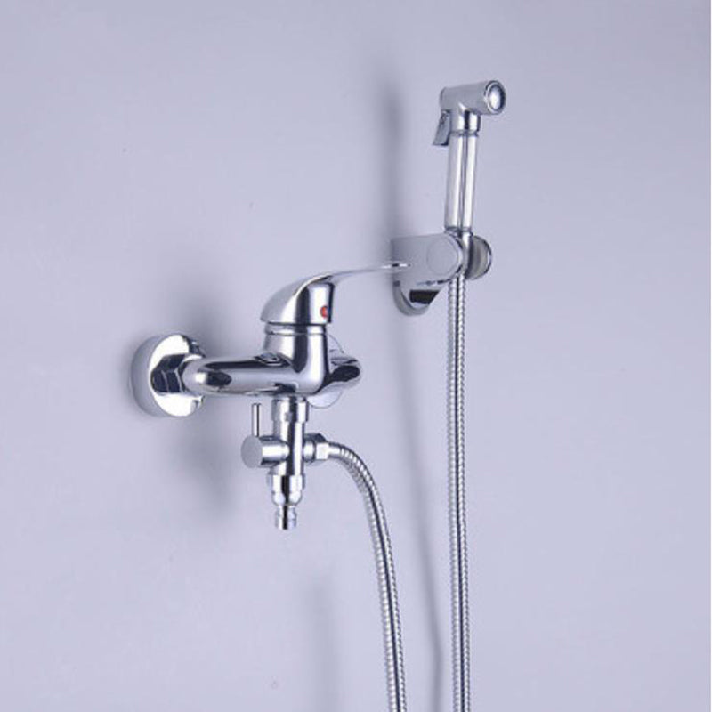 Industrial Kitchen Faucet Lever Handle Wall Mounted High Arc Faucet Nozzle Faucet Clearhalo 'Home Improvement' 'home_improvement' 'home_improvement_kitchen_faucets' 'Kitchen Faucets' 'Kitchen Remodel & Kitchen Fixtures' 'Kitchen Sinks & Faucet Components' 'kitchen_faucets' 6848881