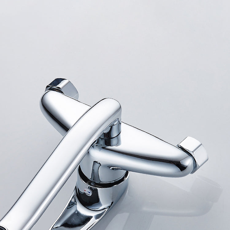 Industrial Kitchen Faucet Lever Handle Wall Mounted High Arc Faucet Clearhalo 'Home Improvement' 'home_improvement' 'home_improvement_kitchen_faucets' 'Kitchen Faucets' 'Kitchen Remodel & Kitchen Fixtures' 'Kitchen Sinks & Faucet Components' 'kitchen_faucets' 6848890