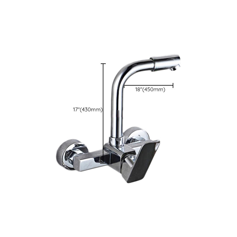 Industrial Kitchen Faucet Lever Handle Wall Mounted High Arc Faucet Clearhalo 'Home Improvement' 'home_improvement' 'home_improvement_kitchen_faucets' 'Kitchen Faucets' 'Kitchen Remodel & Kitchen Fixtures' 'Kitchen Sinks & Faucet Components' 'kitchen_faucets' 6848895