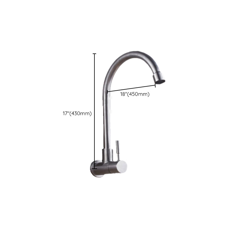 Industrial Kitchen Faucet Lever Handle Wall Mounted High Arc Faucet Clearhalo 'Home Improvement' 'home_improvement' 'home_improvement_kitchen_faucets' 'Kitchen Faucets' 'Kitchen Remodel & Kitchen Fixtures' 'Kitchen Sinks & Faucet Components' 'kitchen_faucets' 6848899