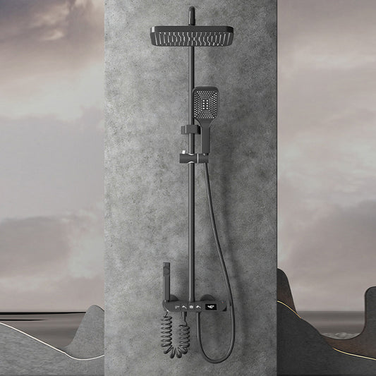 Modern Shower Trim Brass Handheld Shower Head Thermostatic Shower Head Combo Clearhalo 'Bathroom Remodel & Bathroom Fixtures' 'Home Improvement' 'home_improvement' 'home_improvement_shower_faucets' 'Shower Faucets & Systems' 'shower_faucets' 'Showers & Bathtubs Plumbing' 'Showers & Bathtubs' 6848935
