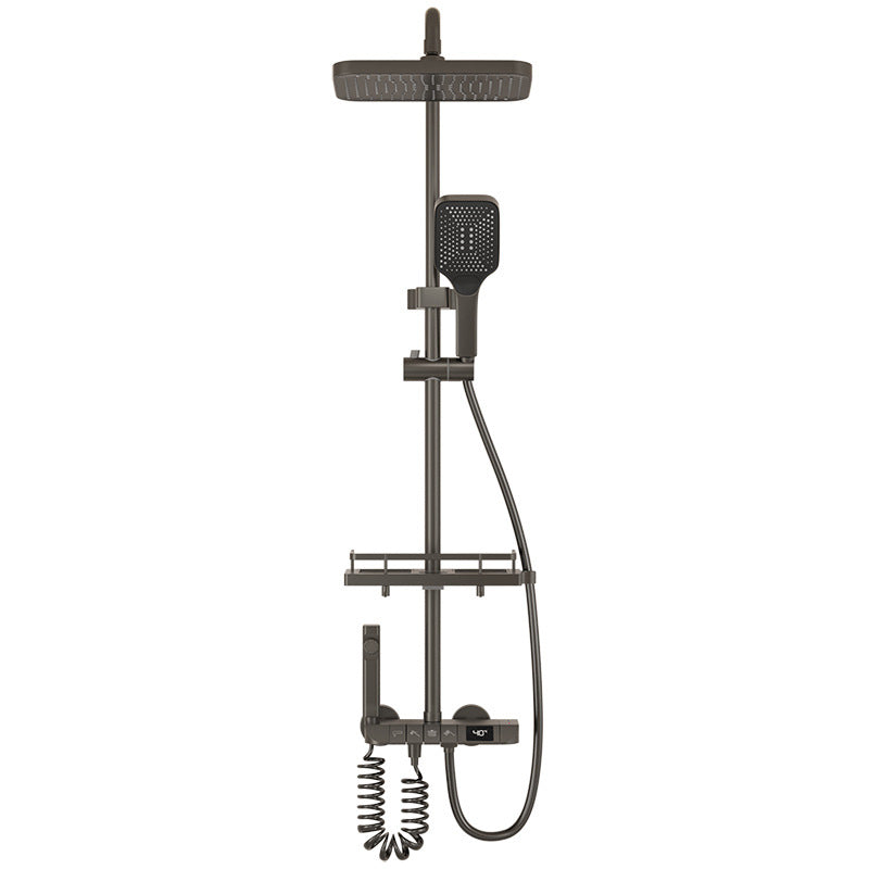 Modern Shower Trim Brass Handheld Shower Head Thermostatic Shower Head Combo Clearhalo 'Bathroom Remodel & Bathroom Fixtures' 'Home Improvement' 'home_improvement' 'home_improvement_shower_faucets' 'Shower Faucets & Systems' 'shower_faucets' 'Showers & Bathtubs Plumbing' 'Showers & Bathtubs' 6848941