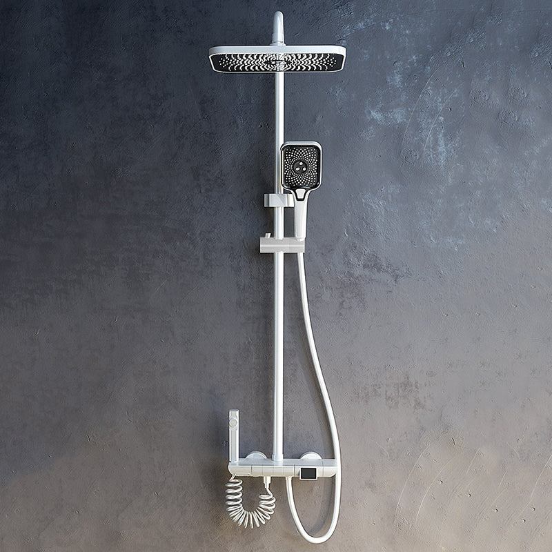 Modern Shower Trim Brass Square Handheld Shower Head Wall Mounted Shower Combo Clearhalo 'Bathroom Remodel & Bathroom Fixtures' 'Home Improvement' 'home_improvement' 'home_improvement_shower_faucets' 'Shower Faucets & Systems' 'shower_faucets' 'Showers & Bathtubs Plumbing' 'Showers & Bathtubs' 6848964