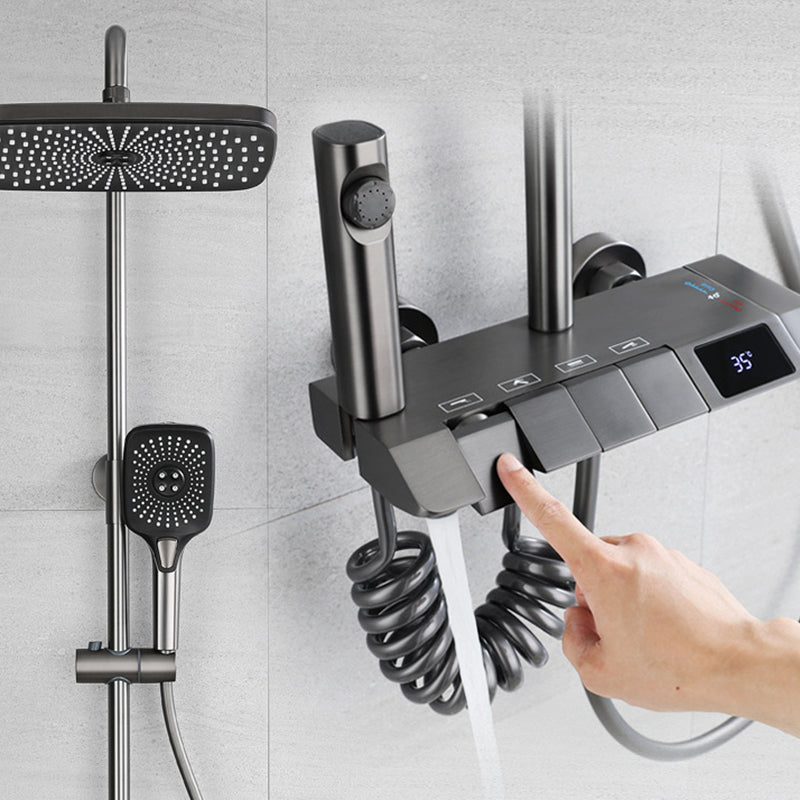 Modern Shower Head Combo Brass Thermostatic Handheld Shower Head Shower Combo Clearhalo 'Bathroom Remodel & Bathroom Fixtures' 'Home Improvement' 'home_improvement' 'home_improvement_shower_faucets' 'Shower Faucets & Systems' 'shower_faucets' 'Showers & Bathtubs Plumbing' 'Showers & Bathtubs' 6849008