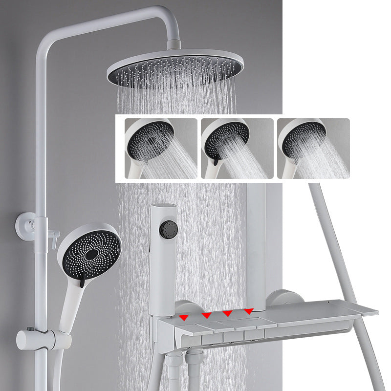 Modern Shower Head Combo Brass Handheld Shower Head Wall Mounted Shower Set Clearhalo 'Bathroom Remodel & Bathroom Fixtures' 'Home Improvement' 'home_improvement' 'home_improvement_shower_faucets' 'Shower Faucets & Systems' 'shower_faucets' 'Showers & Bathtubs Plumbing' 'Showers & Bathtubs' 6849030