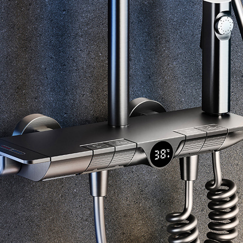 Modern Shower Head Combo Brass Adjustable Spray Pattern Shower System Clearhalo 'Bathroom Remodel & Bathroom Fixtures' 'Home Improvement' 'home_improvement' 'home_improvement_shower_faucets' 'Shower Faucets & Systems' 'shower_faucets' 'Showers & Bathtubs Plumbing' 'Showers & Bathtubs' 6849037