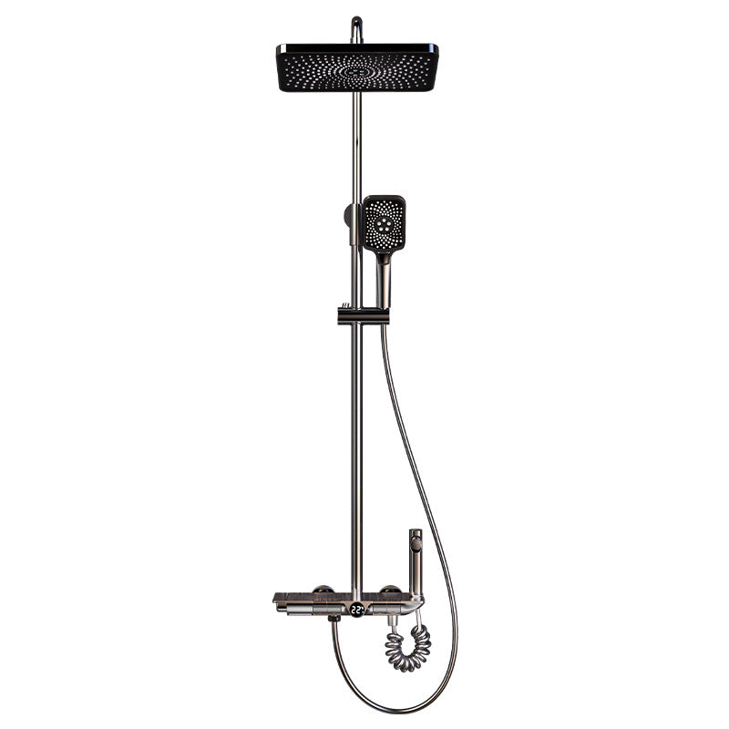 Modern Shower Head Combo Brass Adjustable Spray Pattern Shower System Clearhalo 'Bathroom Remodel & Bathroom Fixtures' 'Home Improvement' 'home_improvement' 'home_improvement_shower_faucets' 'Shower Faucets & Systems' 'shower_faucets' 'Showers & Bathtubs Plumbing' 'Showers & Bathtubs' 6849041