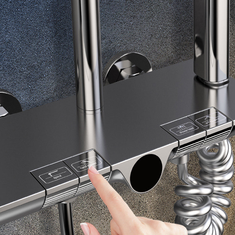 Modern Shower Head Combo Brass Adjustable Spray Pattern Shower System Clearhalo 'Bathroom Remodel & Bathroom Fixtures' 'Home Improvement' 'home_improvement' 'home_improvement_shower_faucets' 'Shower Faucets & Systems' 'shower_faucets' 'Showers & Bathtubs Plumbing' 'Showers & Bathtubs' 6849043