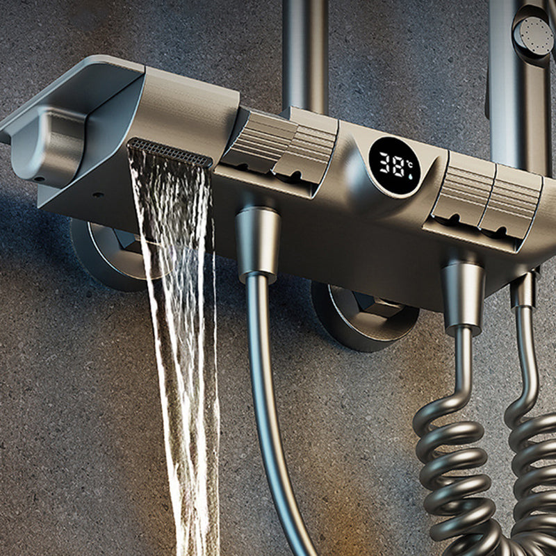 Modern Shower Head Combo Brass Adjustable Spray Pattern Shower System Clearhalo 'Bathroom Remodel & Bathroom Fixtures' 'Home Improvement' 'home_improvement' 'home_improvement_shower_faucets' 'Shower Faucets & Systems' 'shower_faucets' 'Showers & Bathtubs Plumbing' 'Showers & Bathtubs' 6849045