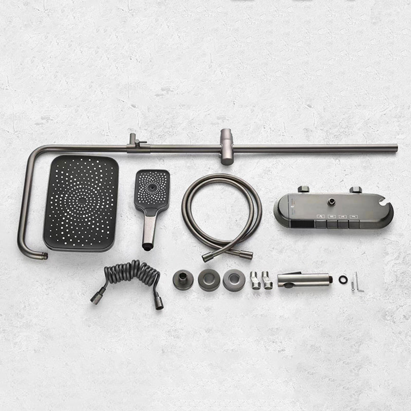 Modern Shower Set Brass Adjustable Spray Pattern Wall Mounted Shower Combo Clearhalo 'Bathroom Remodel & Bathroom Fixtures' 'Home Improvement' 'home_improvement' 'home_improvement_shower_faucets' 'Shower Faucets & Systems' 'shower_faucets' 'Showers & Bathtubs Plumbing' 'Showers & Bathtubs' 6849052