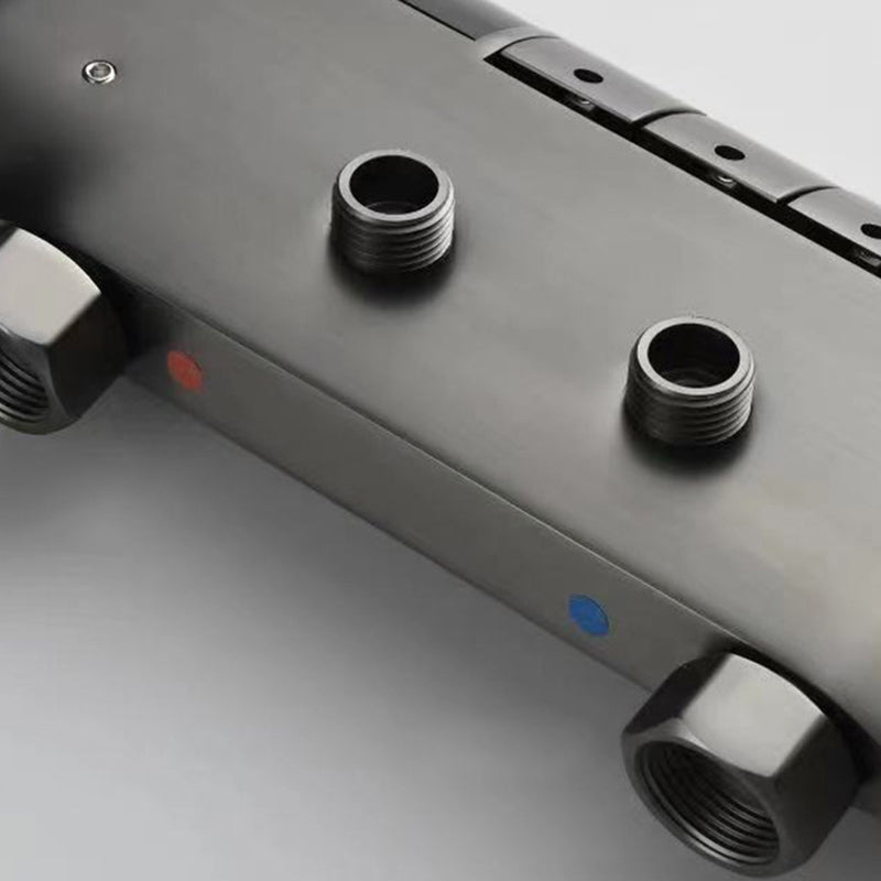 Modern Shower Set Brass Adjustable Spray Pattern Wall Mounted Shower Combo Clearhalo 'Bathroom Remodel & Bathroom Fixtures' 'Home Improvement' 'home_improvement' 'home_improvement_shower_faucets' 'Shower Faucets & Systems' 'shower_faucets' 'Showers & Bathtubs Plumbing' 'Showers & Bathtubs' 6849054