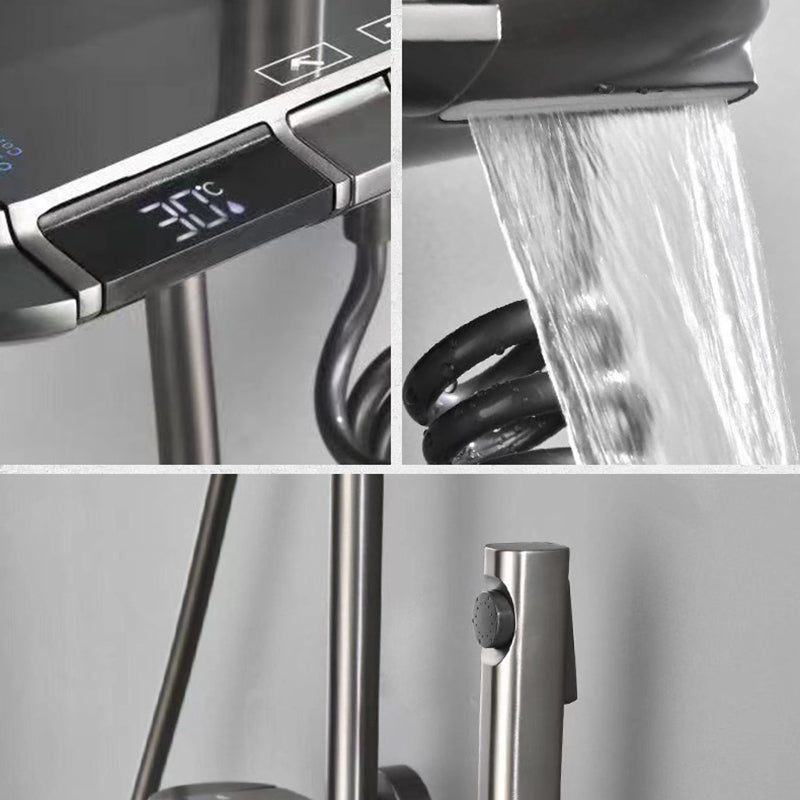 Modern Shower Set Brass Adjustable Spray Pattern Wall Mounted Shower Combo Clearhalo 'Bathroom Remodel & Bathroom Fixtures' 'Home Improvement' 'home_improvement' 'home_improvement_shower_faucets' 'Shower Faucets & Systems' 'shower_faucets' 'Showers & Bathtubs Plumbing' 'Showers & Bathtubs' 6849057