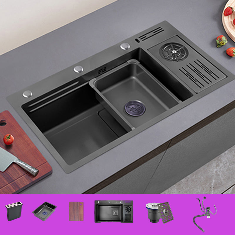 Modern Single Bowl Sink Solid Color Kitchen Sink with Drain Strainer Kit Sink Only None Clearhalo 'Home Improvement' 'home_improvement' 'home_improvement_kitchen_sinks' 'Kitchen Remodel & Kitchen Fixtures' 'Kitchen Sinks & Faucet Components' 'Kitchen Sinks' 'kitchen_sinks' 6849079
