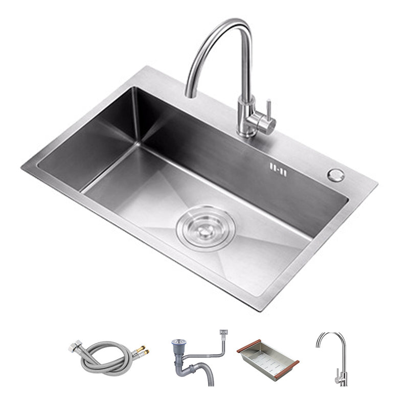 Contemporary Workstation Sink Stainless Steel Undermount Kitchen Sink Sink with Faucet Single Clearhalo 'Home Improvement' 'home_improvement' 'home_improvement_kitchen_sinks' 'Kitchen Remodel & Kitchen Fixtures' 'Kitchen Sinks & Faucet Components' 'Kitchen Sinks' 'kitchen_sinks' 6849104