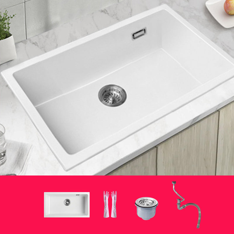 Classic Quartz Single Basin Sink Undermount Kitchen Sink with Faucet Sink Only None Clearhalo 'Home Improvement' 'home_improvement' 'home_improvement_kitchen_sinks' 'Kitchen Remodel & Kitchen Fixtures' 'Kitchen Sinks & Faucet Components' 'Kitchen Sinks' 'kitchen_sinks' 6849190