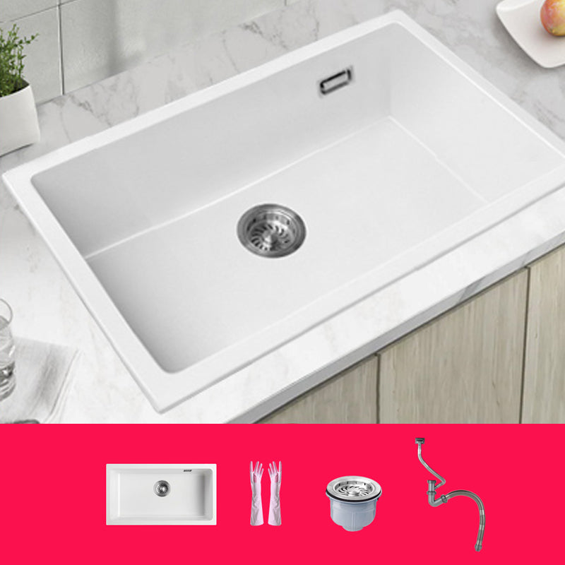 Classic Quartz Single Basin Sink Undermount Kitchen Sink with Faucet Sink Only None Clearhalo 'Home Improvement' 'home_improvement' 'home_improvement_kitchen_sinks' 'Kitchen Remodel & Kitchen Fixtures' 'Kitchen Sinks & Faucet Components' 'Kitchen Sinks' 'kitchen_sinks' 6849190