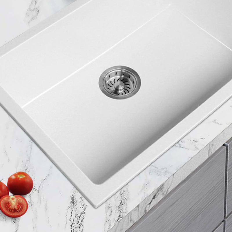 Classic Quartz Single Basin Sink Undermount Kitchen Sink with Faucet Clearhalo 'Home Improvement' 'home_improvement' 'home_improvement_kitchen_sinks' 'Kitchen Remodel & Kitchen Fixtures' 'Kitchen Sinks & Faucet Components' 'Kitchen Sinks' 'kitchen_sinks' 6849198