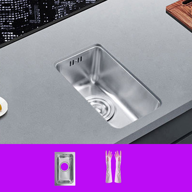 Rectangle Stainless Steel Sink Single Bowl Modern Kitchen Sink with Strainer 13"L x 8"W x 6"H Sink Only None Clearhalo 'Home Improvement' 'home_improvement' 'home_improvement_kitchen_sinks' 'Kitchen Remodel & Kitchen Fixtures' 'Kitchen Sinks & Faucet Components' 'Kitchen Sinks' 'kitchen_sinks' 6849208