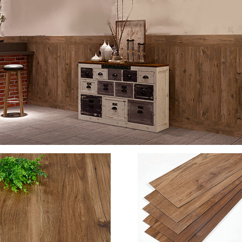 Farmhouse Wall Plank Wood Grain Bedroom and Living Room Wall Panels Set of 5 Brown 0.1" Clearhalo 'Flooring 'Home Improvement' 'home_improvement' 'home_improvement_wall_paneling' 'Wall Paneling' 'wall_paneling' 'Walls & Ceilings' Walls and Ceiling' 6849239