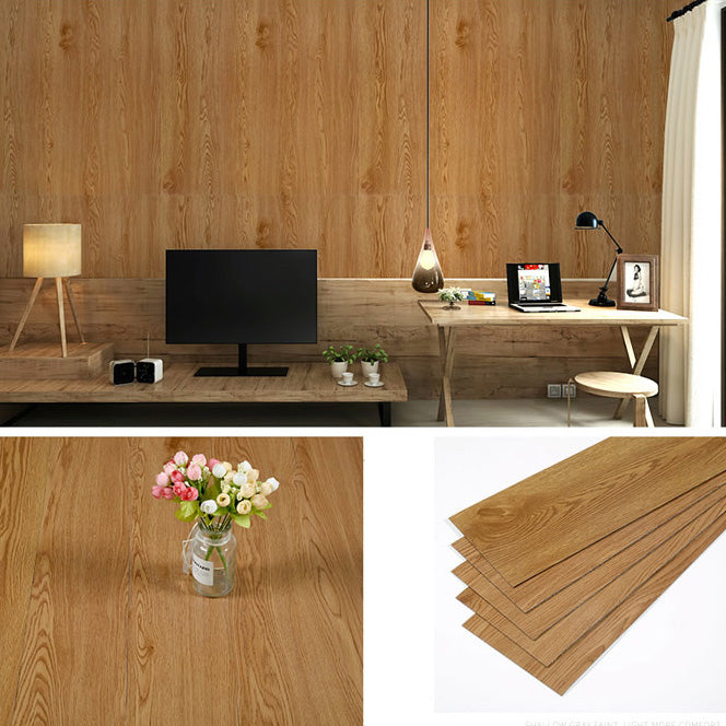 Farmhouse Wall Plank Wood Grain Bedroom and Living Room Wall Panels Set of 5 Brown Yellow 0.1" Clearhalo 'Flooring 'Home Improvement' 'home_improvement' 'home_improvement_wall_paneling' 'Wall Paneling' 'wall_paneling' 'Walls & Ceilings' Walls and Ceiling' 6849244