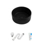 Modern Vessel Sink Round Porcelain with Faucet Vessel Lavatory Sink 14"L x 14"W x 4"H Black Sink Clearhalo 'Bathroom Remodel & Bathroom Fixtures' 'Bathroom Sinks & Faucet Components' 'Bathroom Sinks' 'bathroom_sink' 'Home Improvement' 'home_improvement' 'home_improvement_bathroom_sink' 6849368