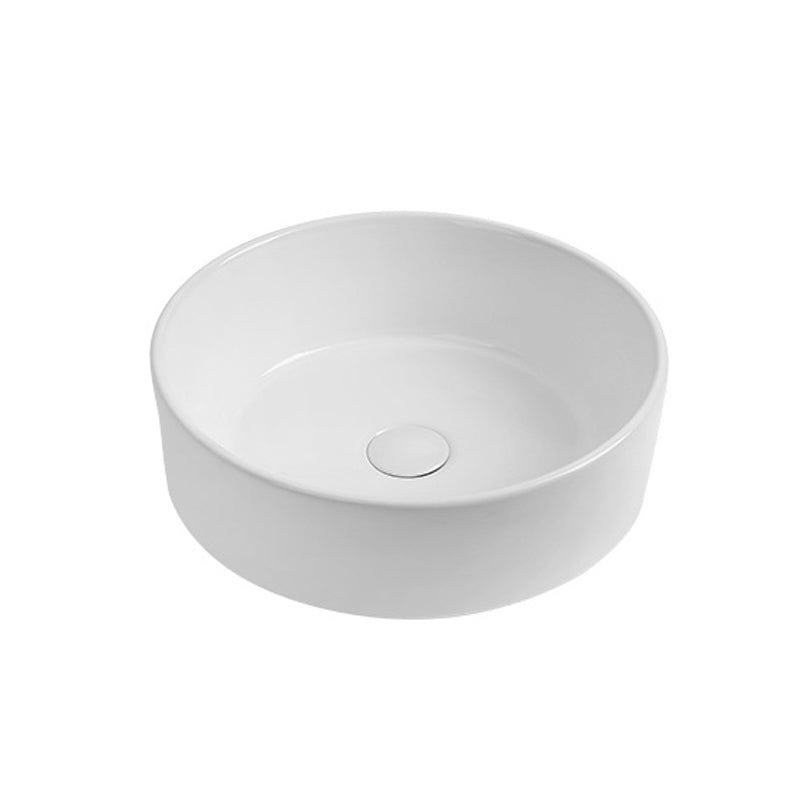 Modern Vessel Sink Round Porcelain with Faucet Vessel Lavatory Sink Clearhalo 'Bathroom Remodel & Bathroom Fixtures' 'Bathroom Sinks & Faucet Components' 'Bathroom Sinks' 'bathroom_sink' 'Home Improvement' 'home_improvement' 'home_improvement_bathroom_sink' 6849375