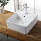 Modern Vessel Bathroom Sink Rectangular Porcelain Drain Vessel Sink(Not Included Faucet) 15.7"L x 16.5"W x 6.1"H Clearhalo 'Bathroom Remodel & Bathroom Fixtures' 'Bathroom Sinks & Faucet Components' 'Bathroom Sinks' 'bathroom_sink' 'Home Improvement' 'home_improvement' 'home_improvement_bathroom_sink' 6849415